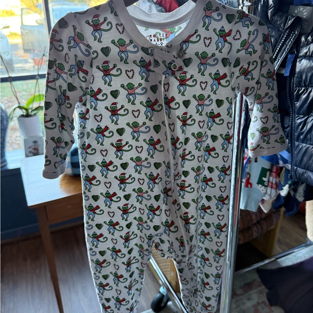 Christmas Print Footie Pajamas